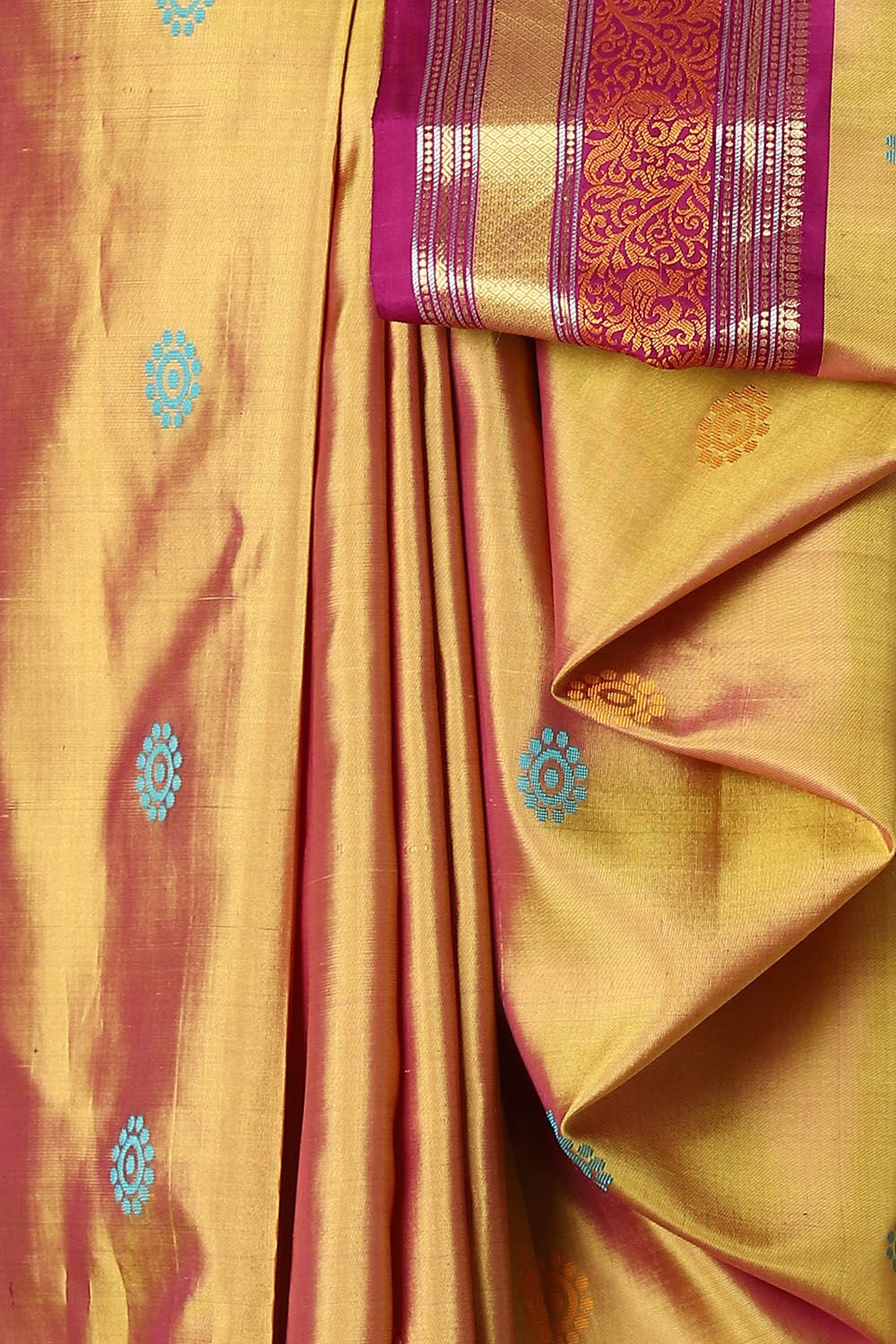 Mustard Pure Silk South Saree image number null