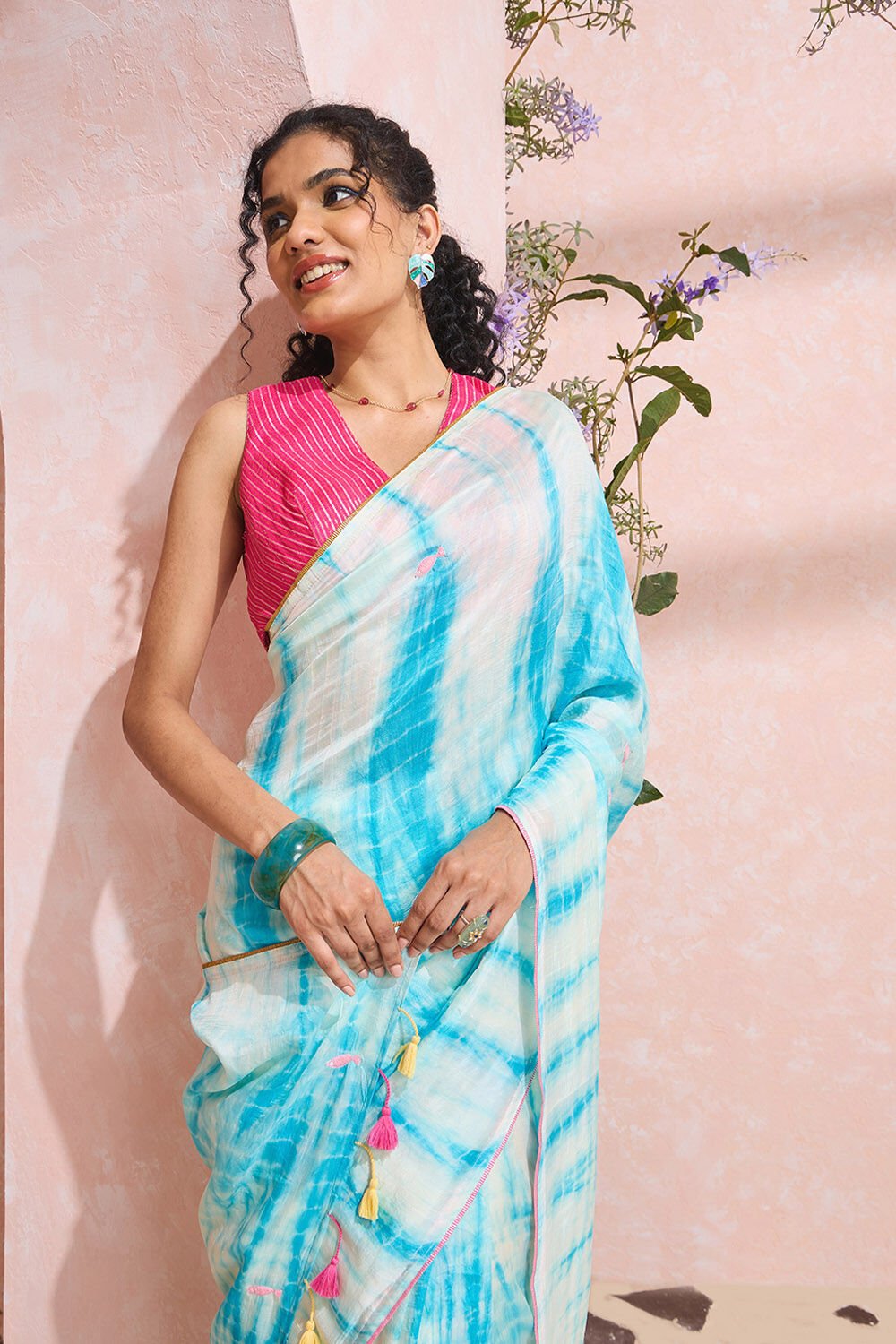 Light Blue Murshidabad Pure Silk Embroidered Saree image number null