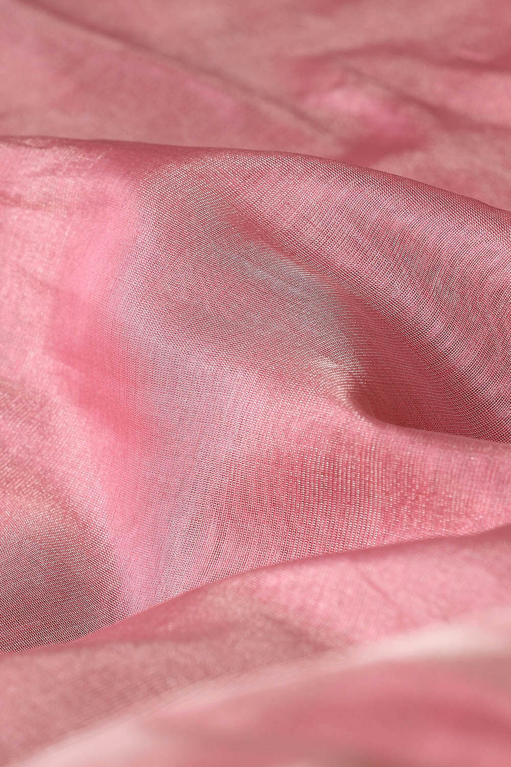 Light Pink Pure Cotton Tissue Chanderi Saree image number null