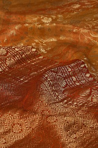 Orange Woven Pure Silk Crepe Saree thumbnail image number null