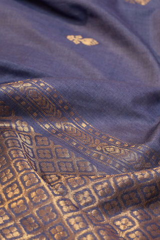 Dark Blue Chattisgarh Woven Pure Tussar Silk Saree thumbnail image number null