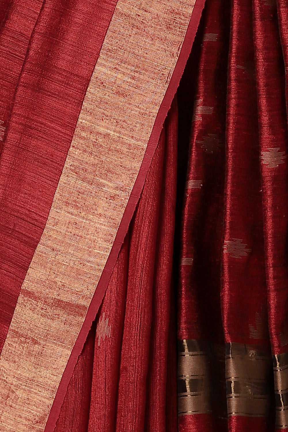 Red Pure Silk Vanya Jamdani Saree image number null