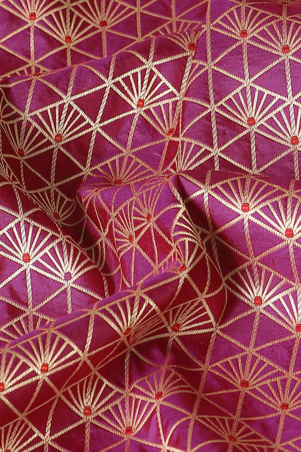 Purple Pure Silk Banarasi Brocade Saree image number null