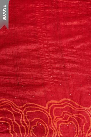 Red Batik Pure Tussar Silk Bengal Saree thumbnail image number null
