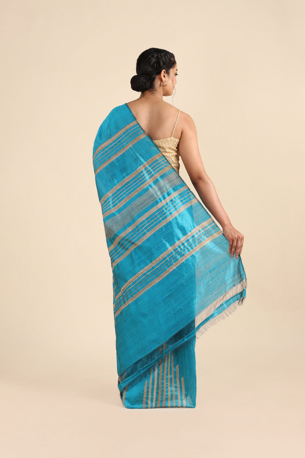 Light Blue Pure Silk Woven Saree image number null