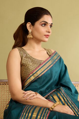 Gold Viscose Brocade Blouse