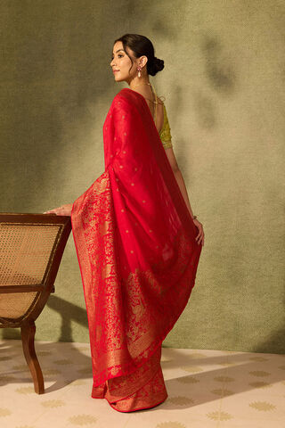 Dark Pink Pure Viscose Woven Saree thumbnail image number null