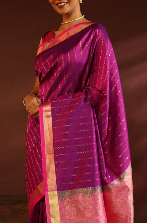 Pink South Pure Silk Woven Saree