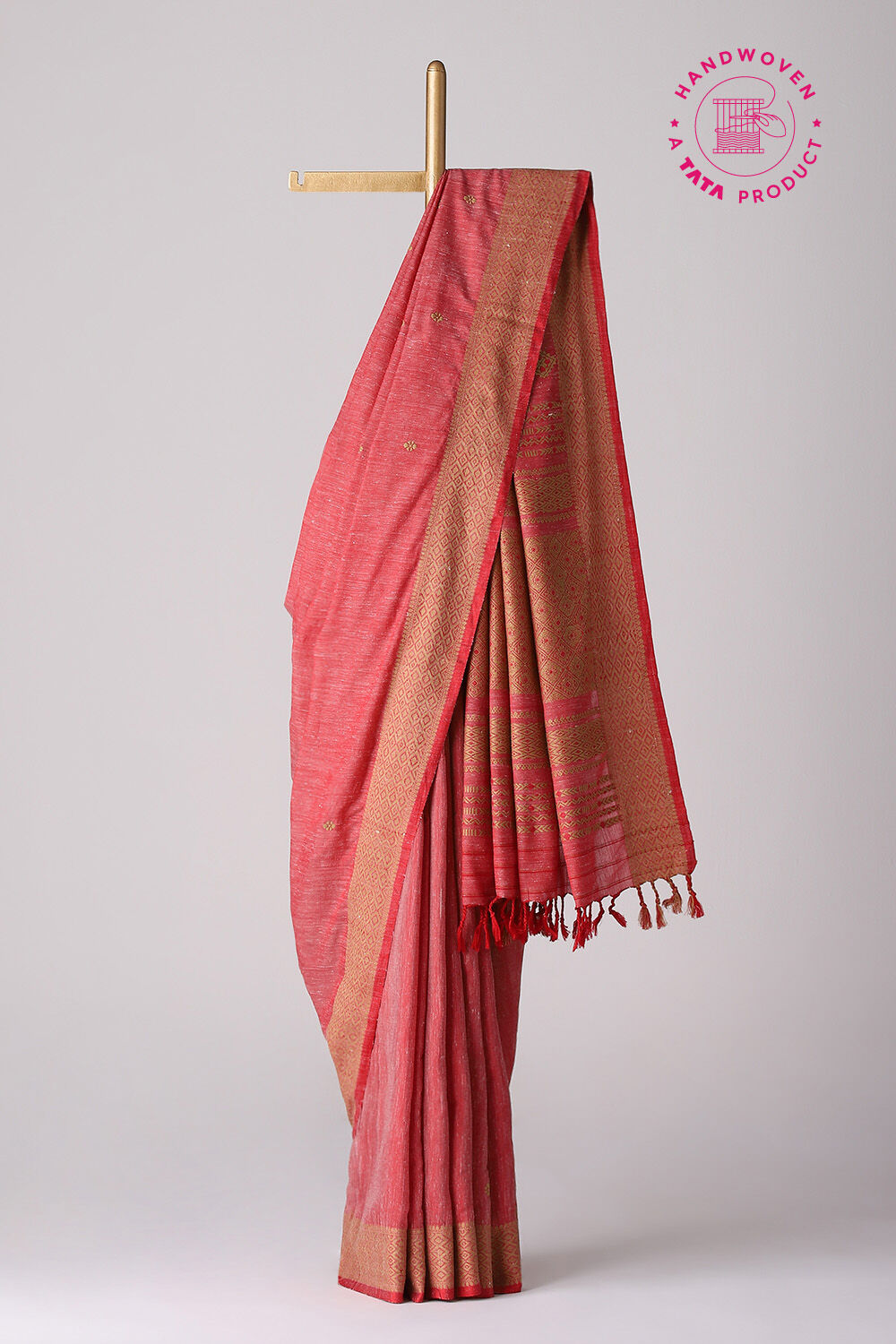 Red Modal Eri Assam Saree image number null