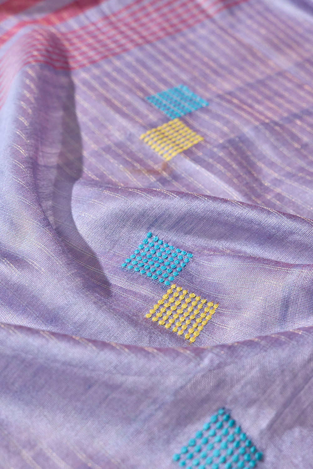 Violet Woven Silk Viscose Bhagalpur Saree image number null