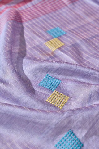 Violet Woven Silk Viscose Bhagalpur Saree thumbnail image number null
