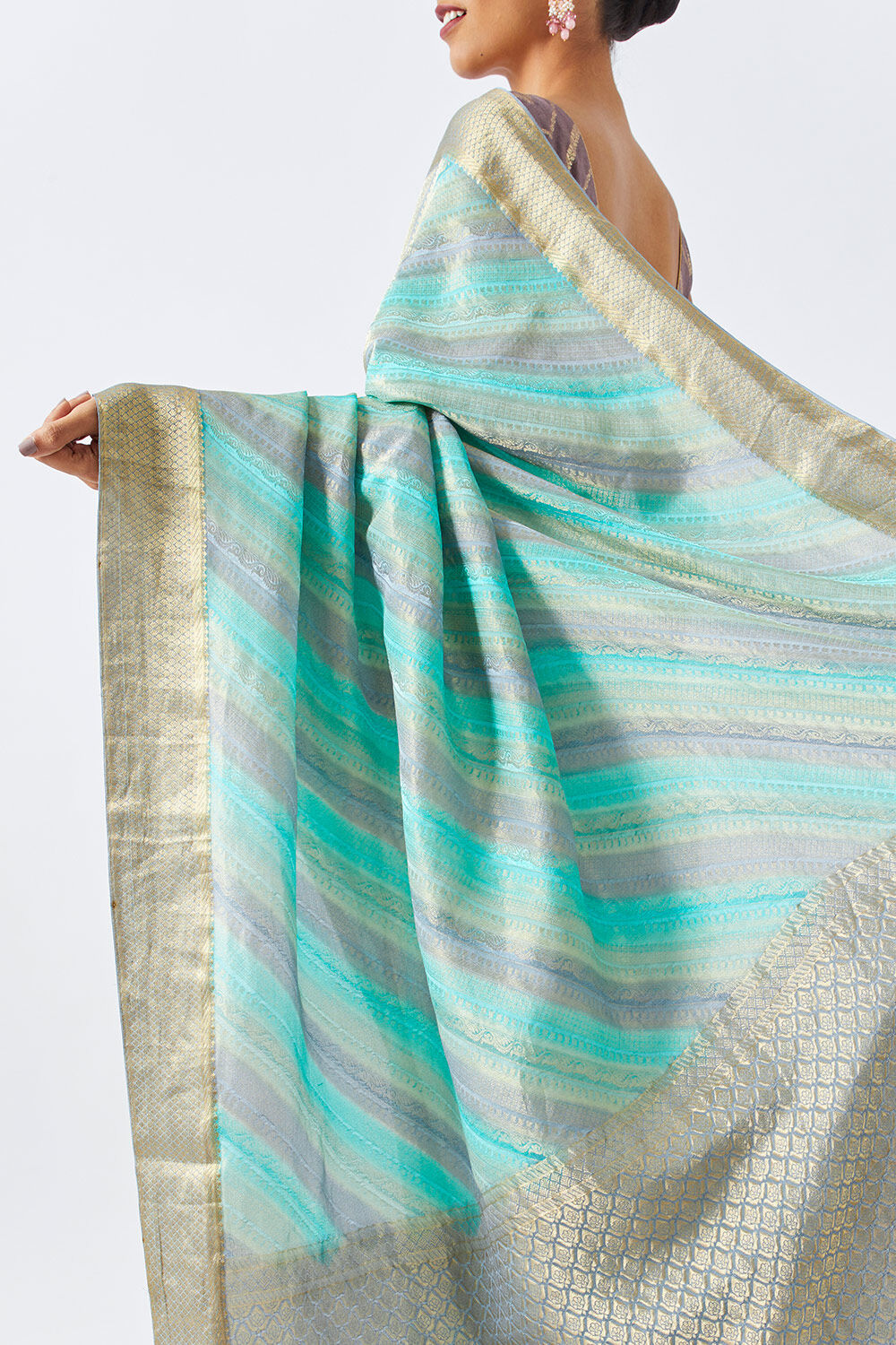 Light Green Pure Crepe Woven Saree image number null