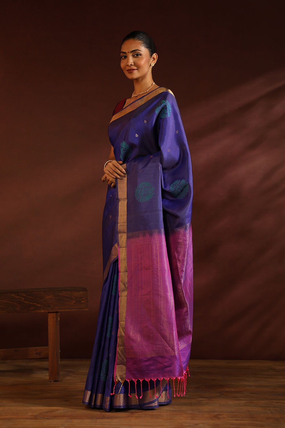 Blue South Pure Silk Woven Saree image number null