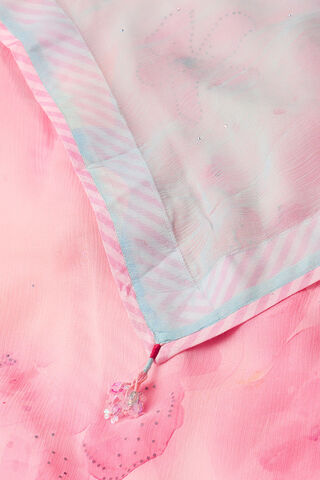 Pink Viscose Chiffon Printed Saree thumbnail image number null