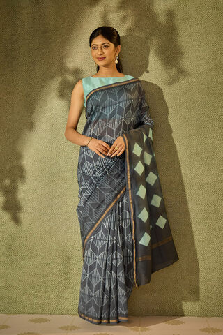 Blue Rajasthan Pure Silk Cotton Tie & Dye Shibori Saree image number