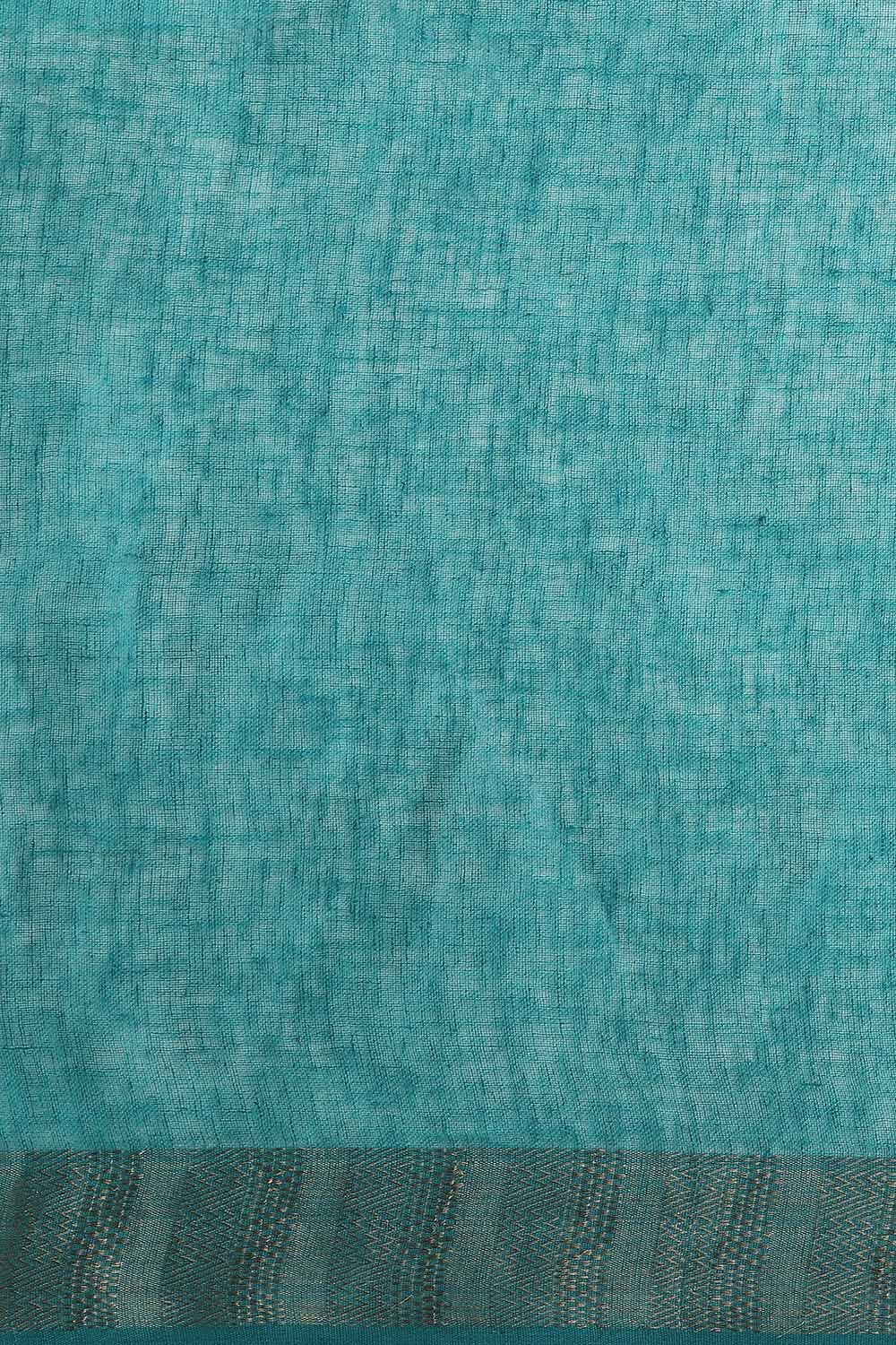 Green Pure Linen Bhagalpuri Saree image number null