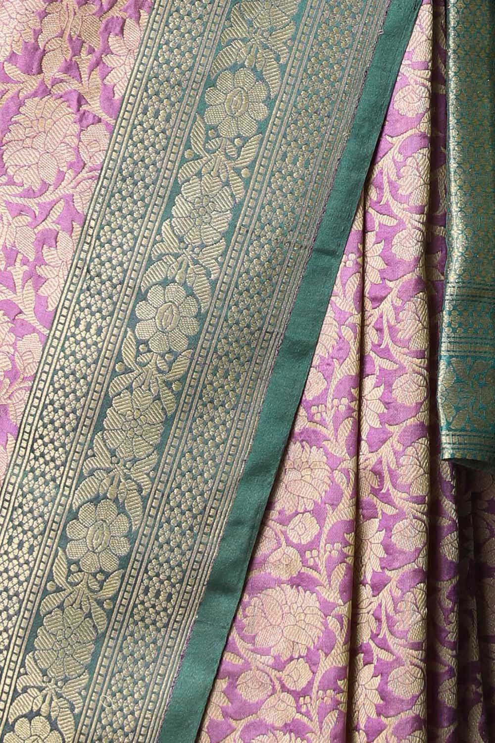 Light Violet Pure Silk Banarasi Brocade Saree image number null