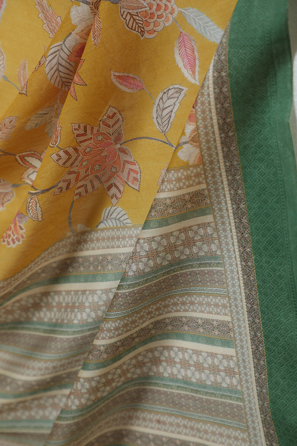 Yellow Rajasthan Screen Printed Pure Silk Cotton Saree image number null