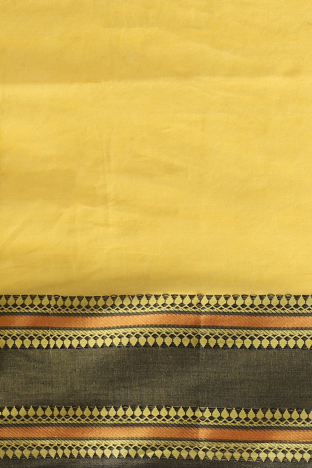 Light Pure Yellow Cotton Bengal Saree image number null