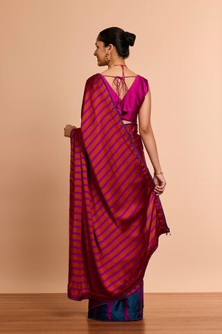 Purple Printed Viscose Saree thumbnail image number null