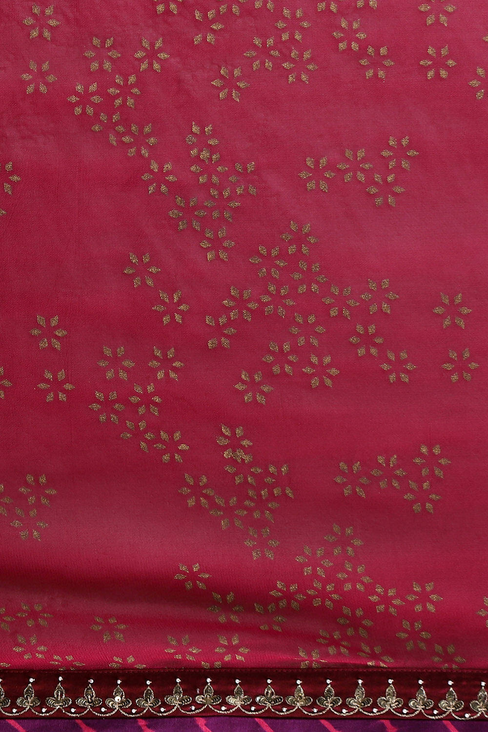 Dark Pink Viscose Printed Saree image number null