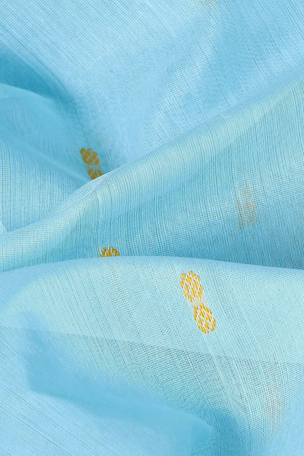 Blue Pure Silk Cotton Chanderi Saree image number null