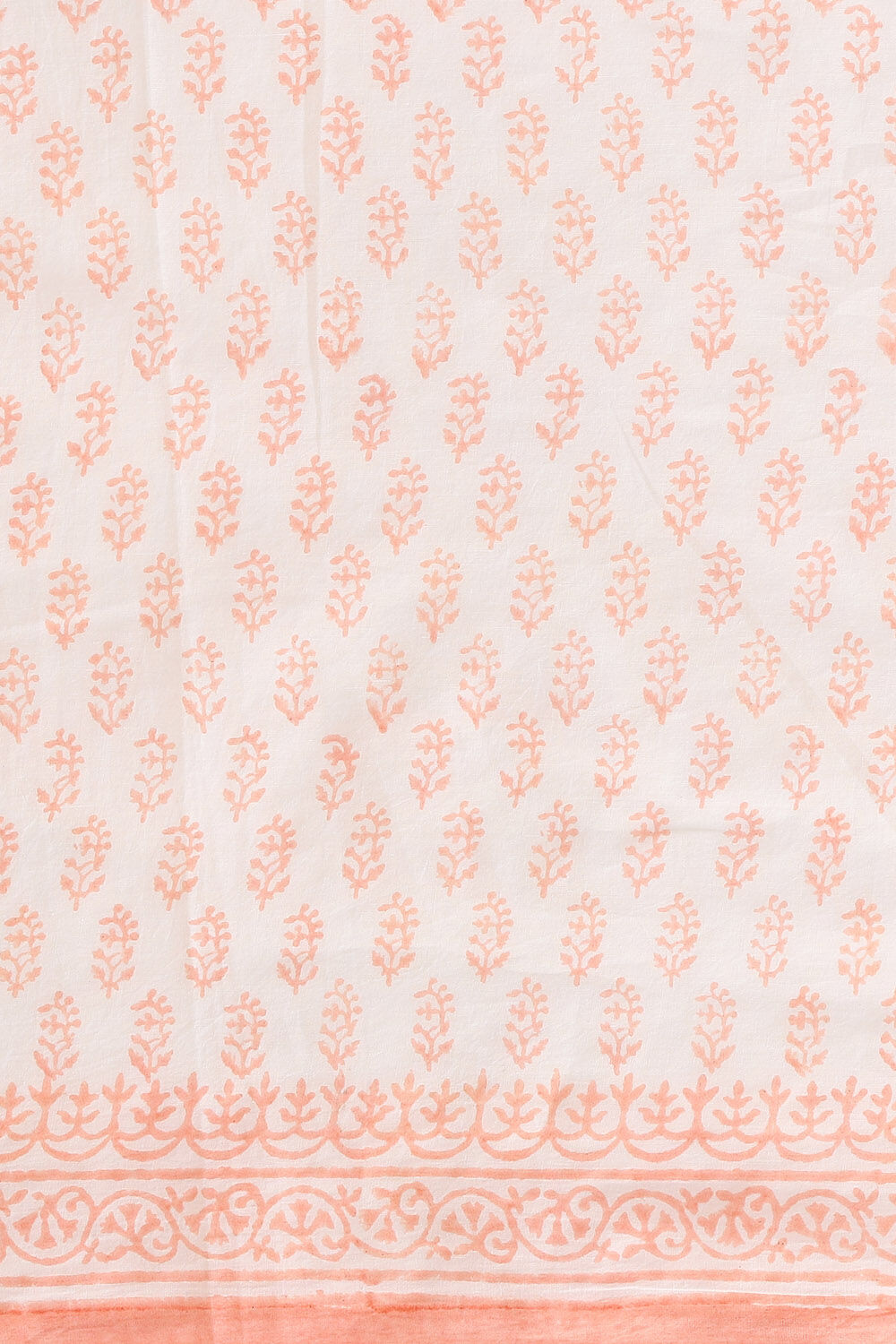 Off Pure White Cotton Sanganeri Printed image number null