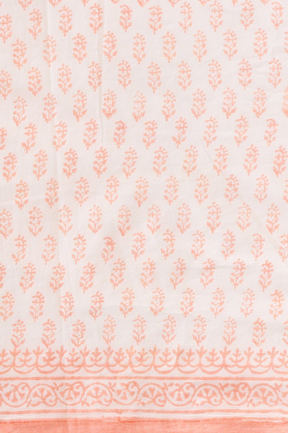 Off Pure White Cotton Sanganeri Printed image number null
