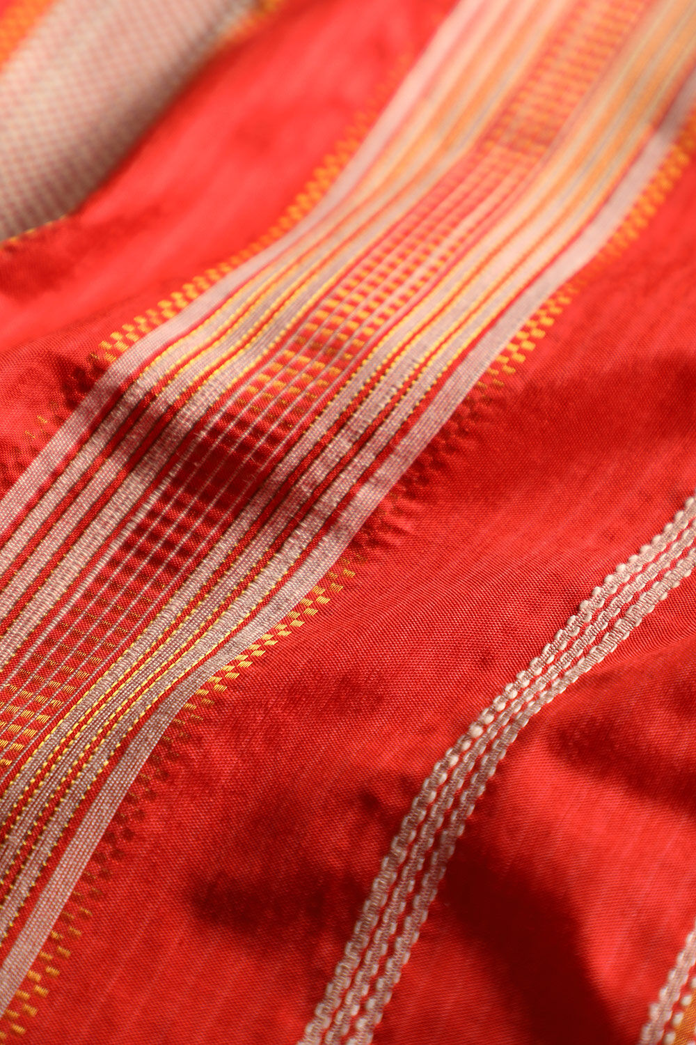 Off White Pure Silk Woven Bengali Saree image number null