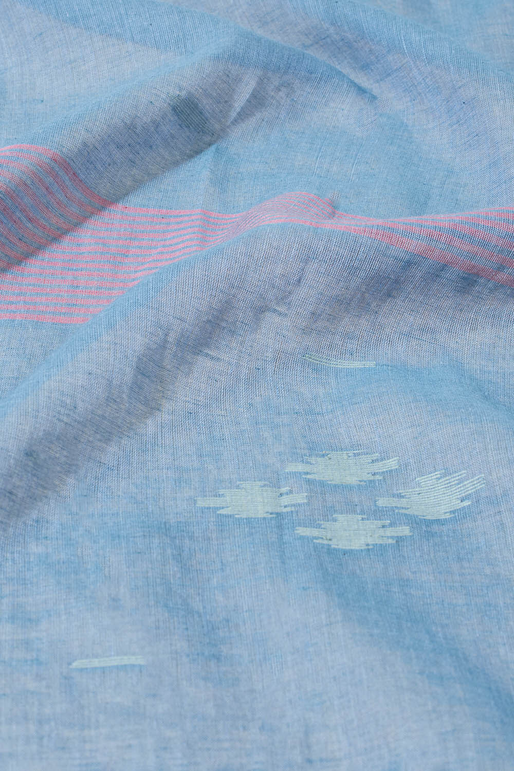 Blue Bengal Pure Cotton Jamdani Saree image number null