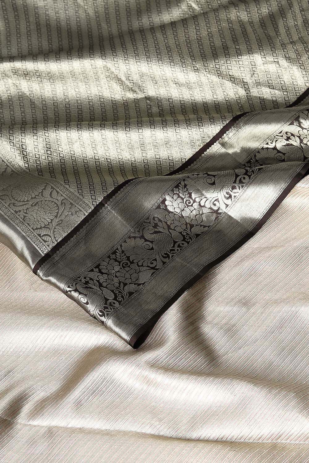 Brown Pure Silk Tissue Kanjivaram Saree image number null