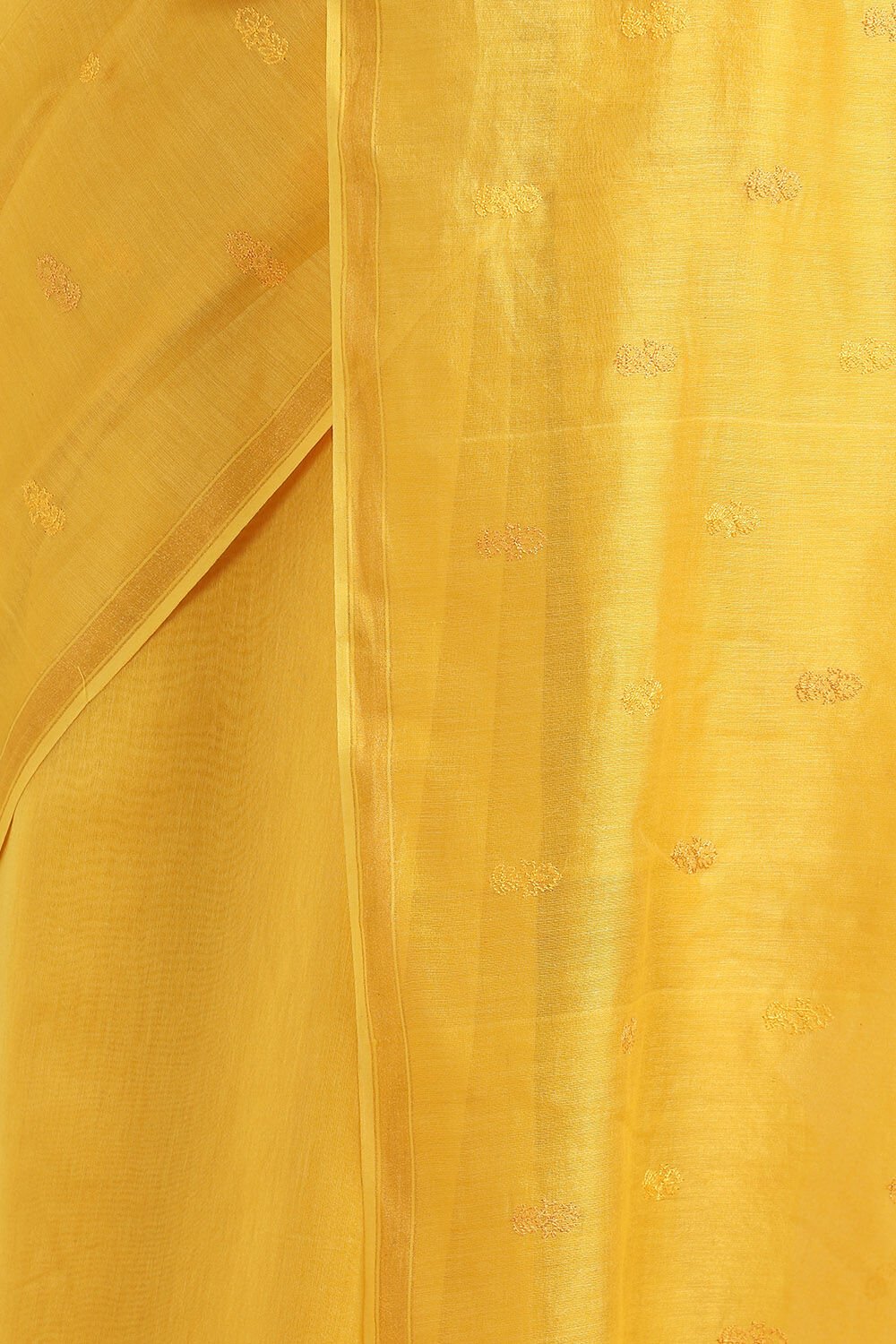 Light Yellow Pure Silk Cotton Embroidered Saree image number null