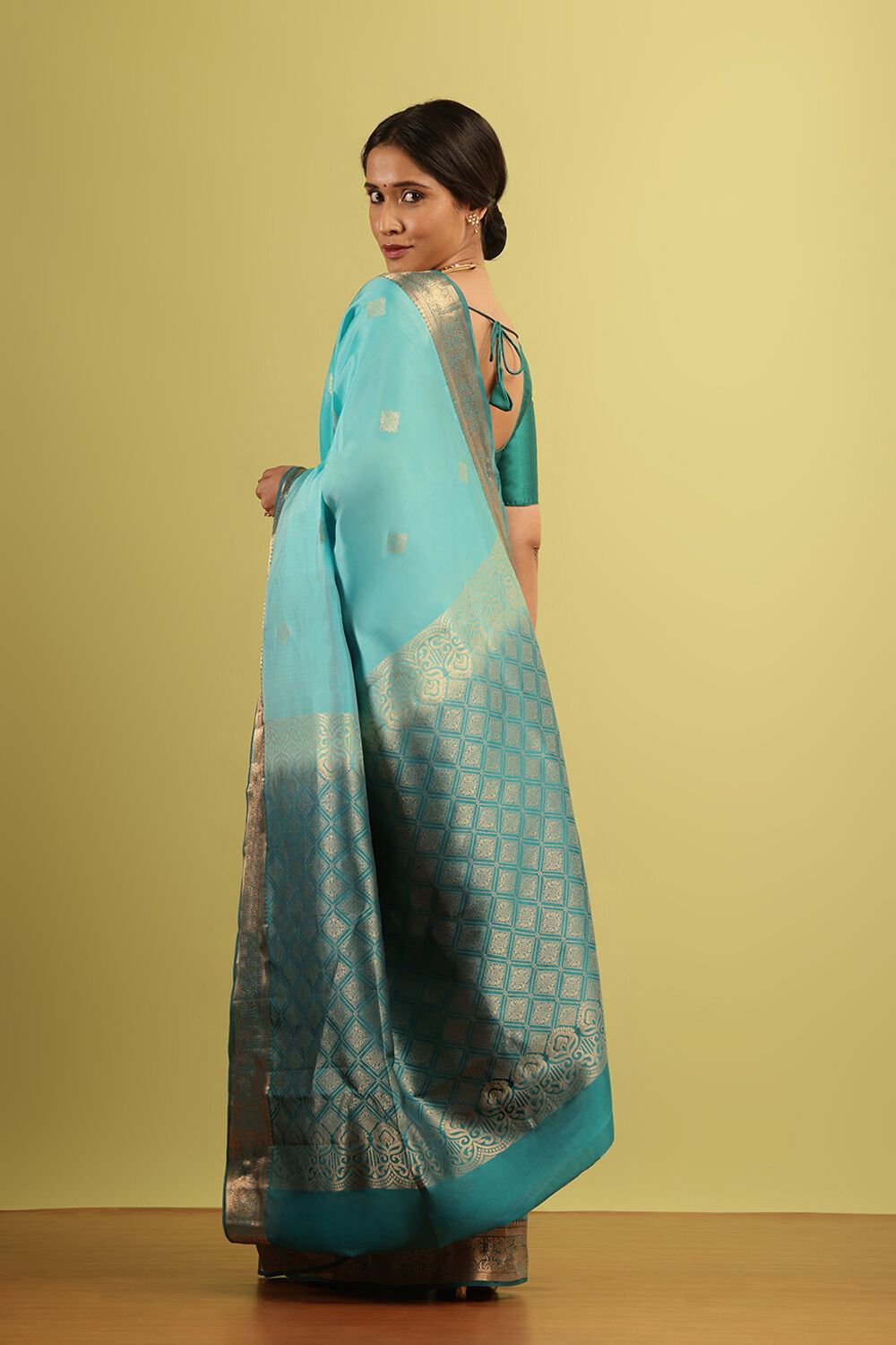 Light Blue Woven Silk Viscose Saree image number null