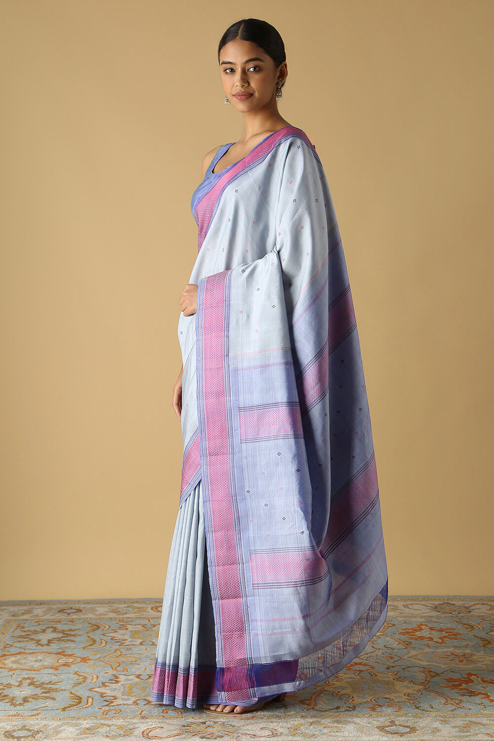 Grey Pure Silk Kanjivaram Saree image number null