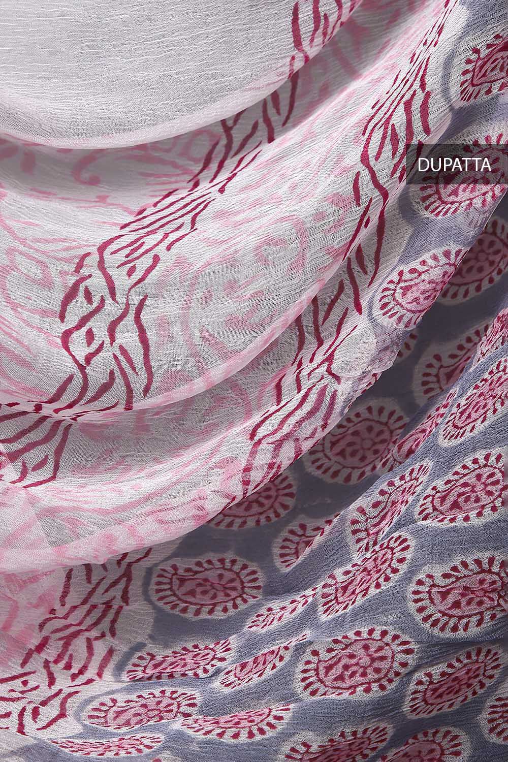 Light Pink Block Printed Cotton Suit image number null