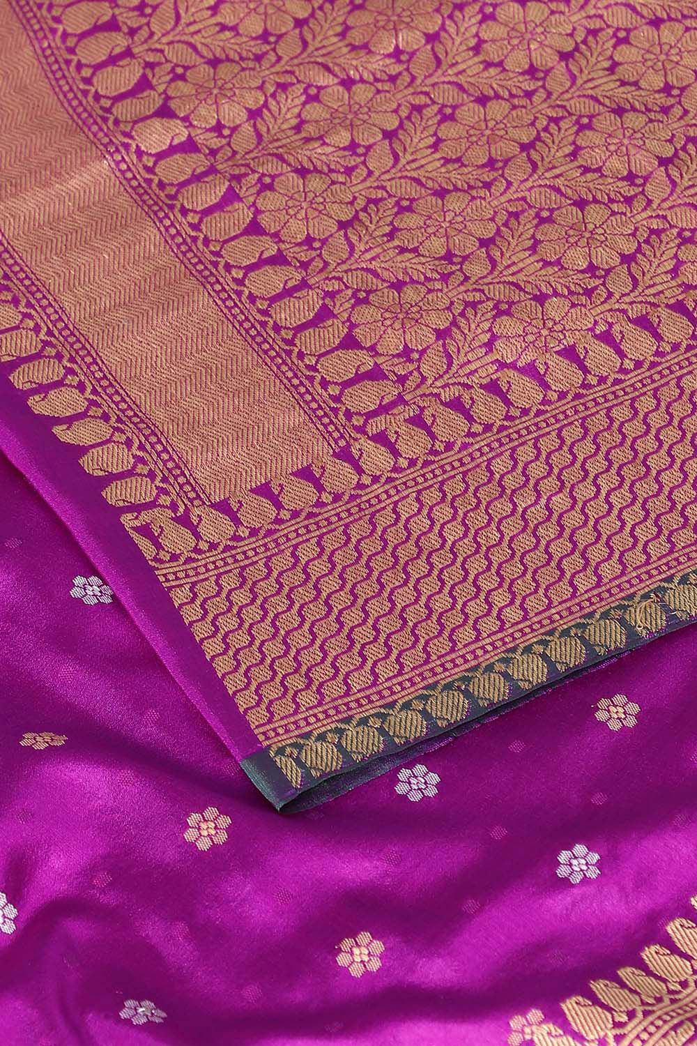 Purple Pure Silk Banarasi Saree image number null