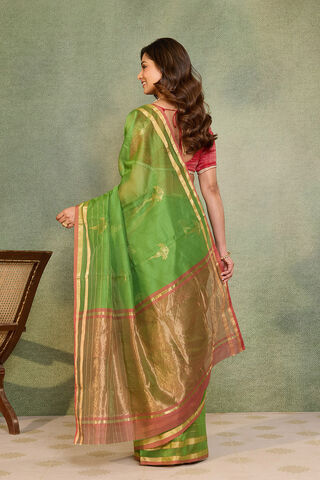 Pink Woven Pure Silk Cotton Chanderi Saree thumbnail image number null