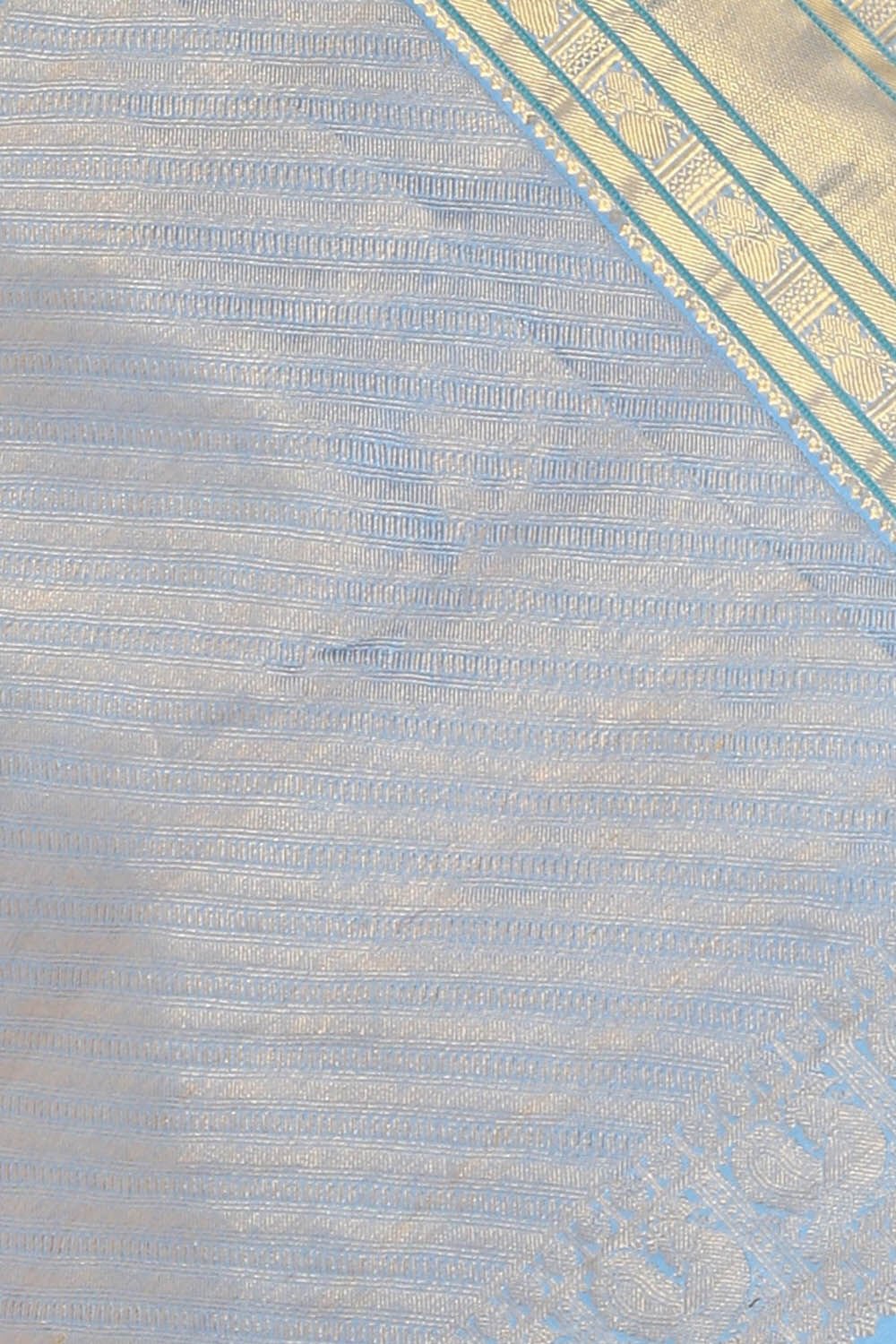 Light Blue Pure Silk Kanjivaram Saree image number null