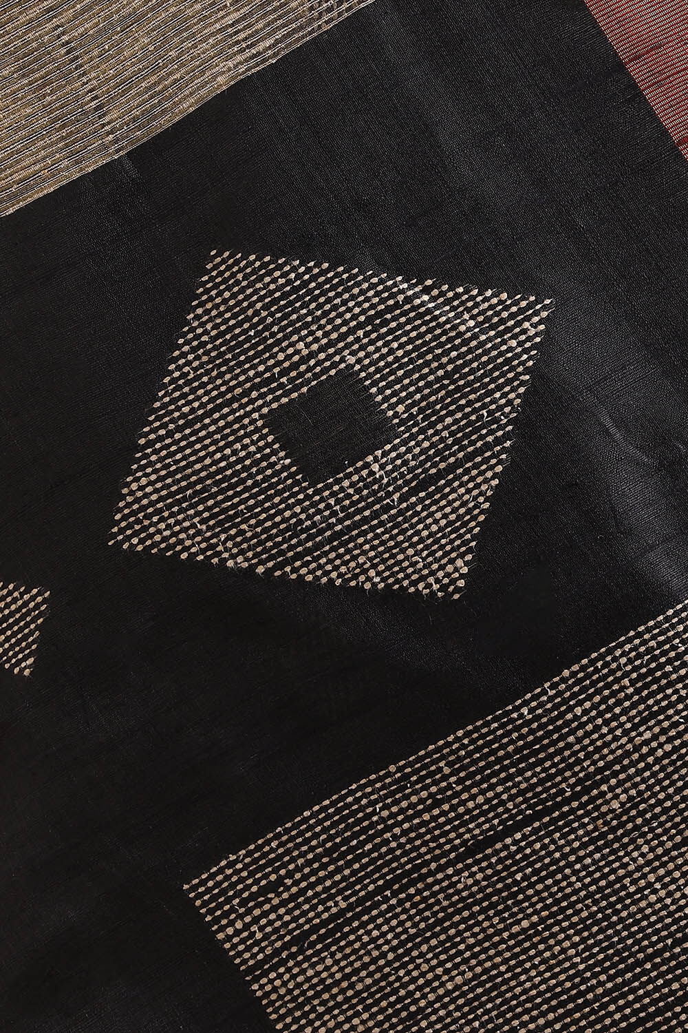 Black Pure Tussar Silk Bhagalpuri Saree image number null
