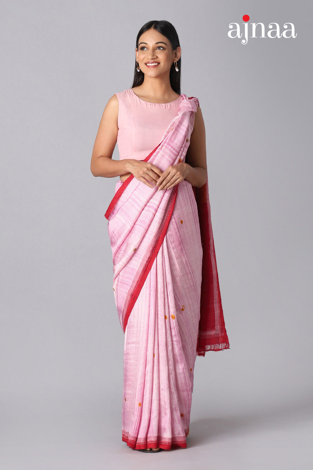 Pink Pure Silk Hand Painted Saree image number null