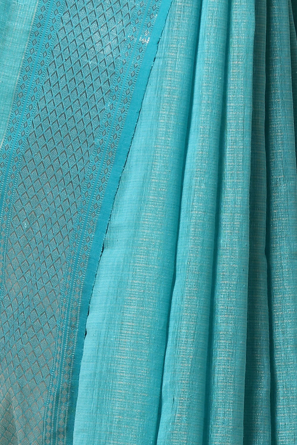 Light Blue Pure Khadi Silk Cotton Maheswari Saree image number null