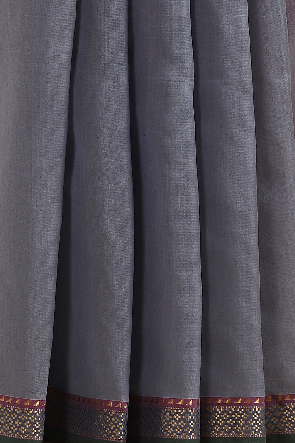 Grey Pure Silk Cotton Maheswari Saree image number null