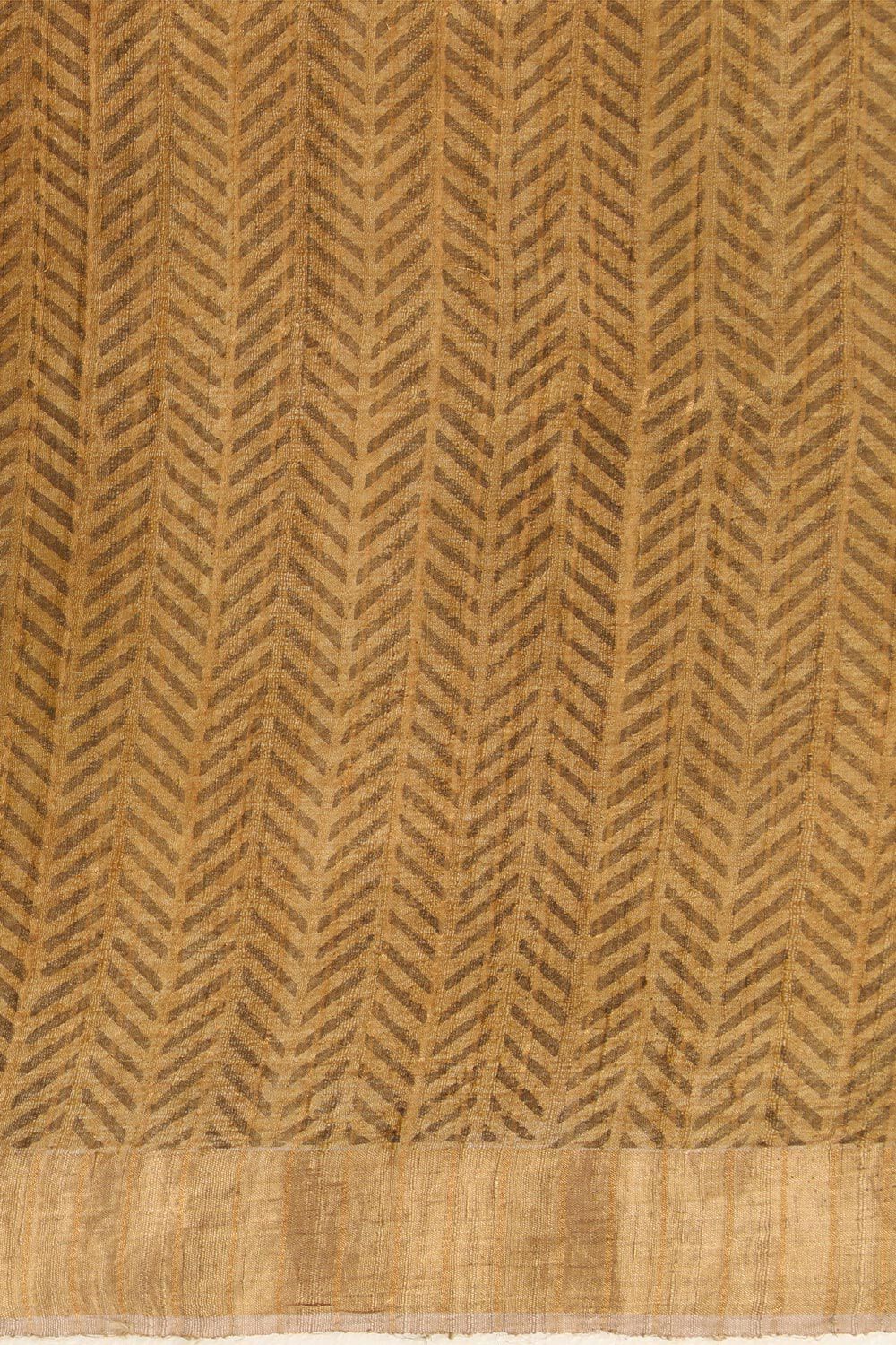 Green Srikalahasti Pure Tussar Silk Kalamkari Saree image number null