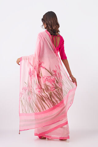 Light Pink Pure Silk Cotton Digital Printed Saree thumbnail image number null