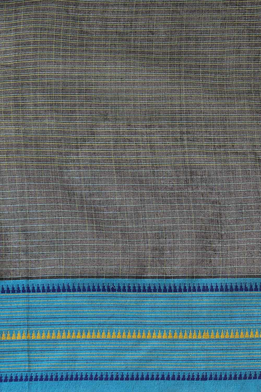 Black Pure Cotton Naranyanpet Saree image number null