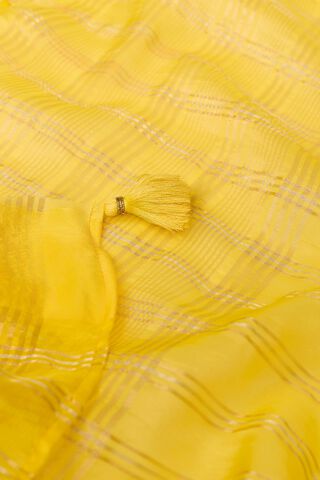 Yellow Viscose Organza Woven Saree thumbnail image number null