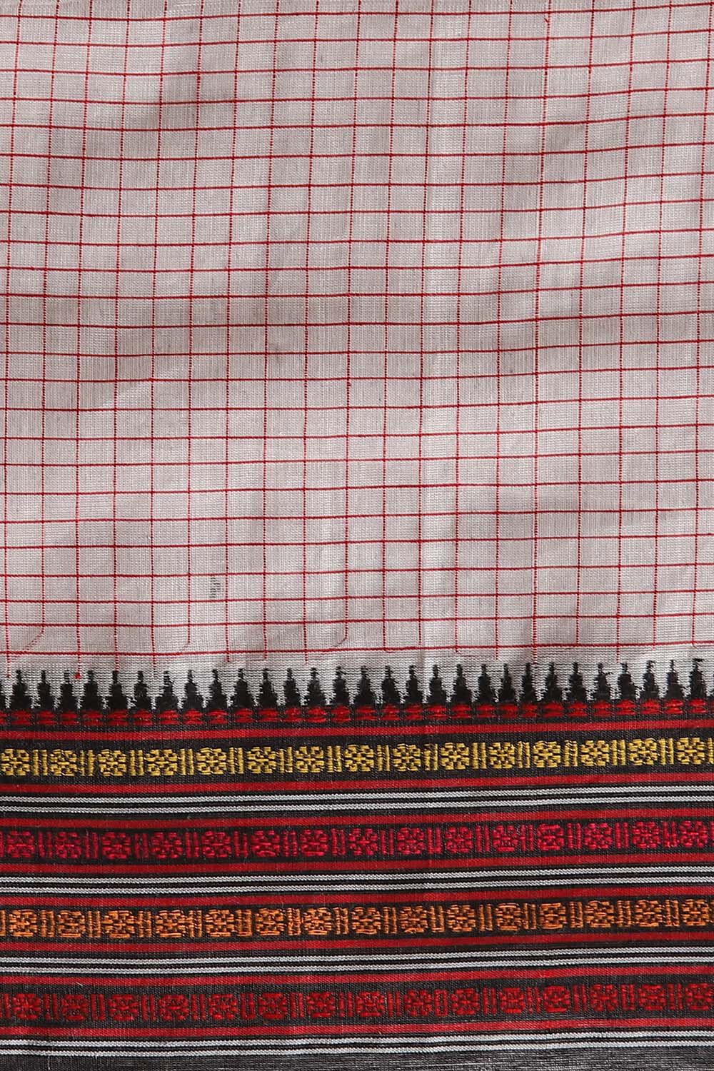 Grey Pure Cotton Naranyanpet Saree image number null