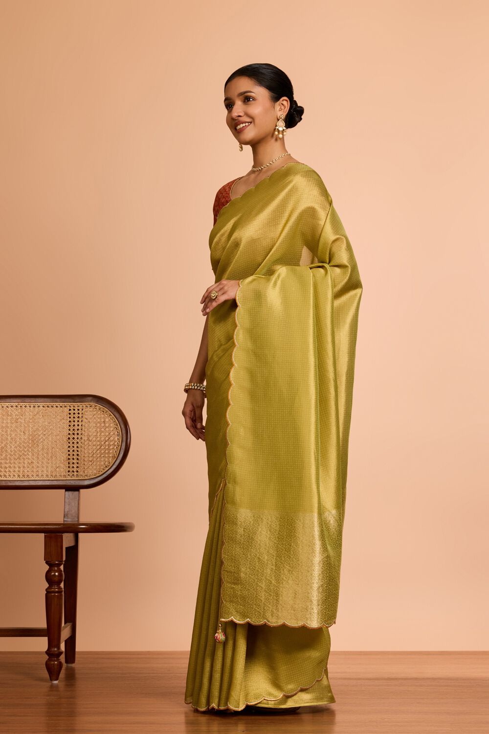 Light Green  Viscose Tissue Woven Saree image number null