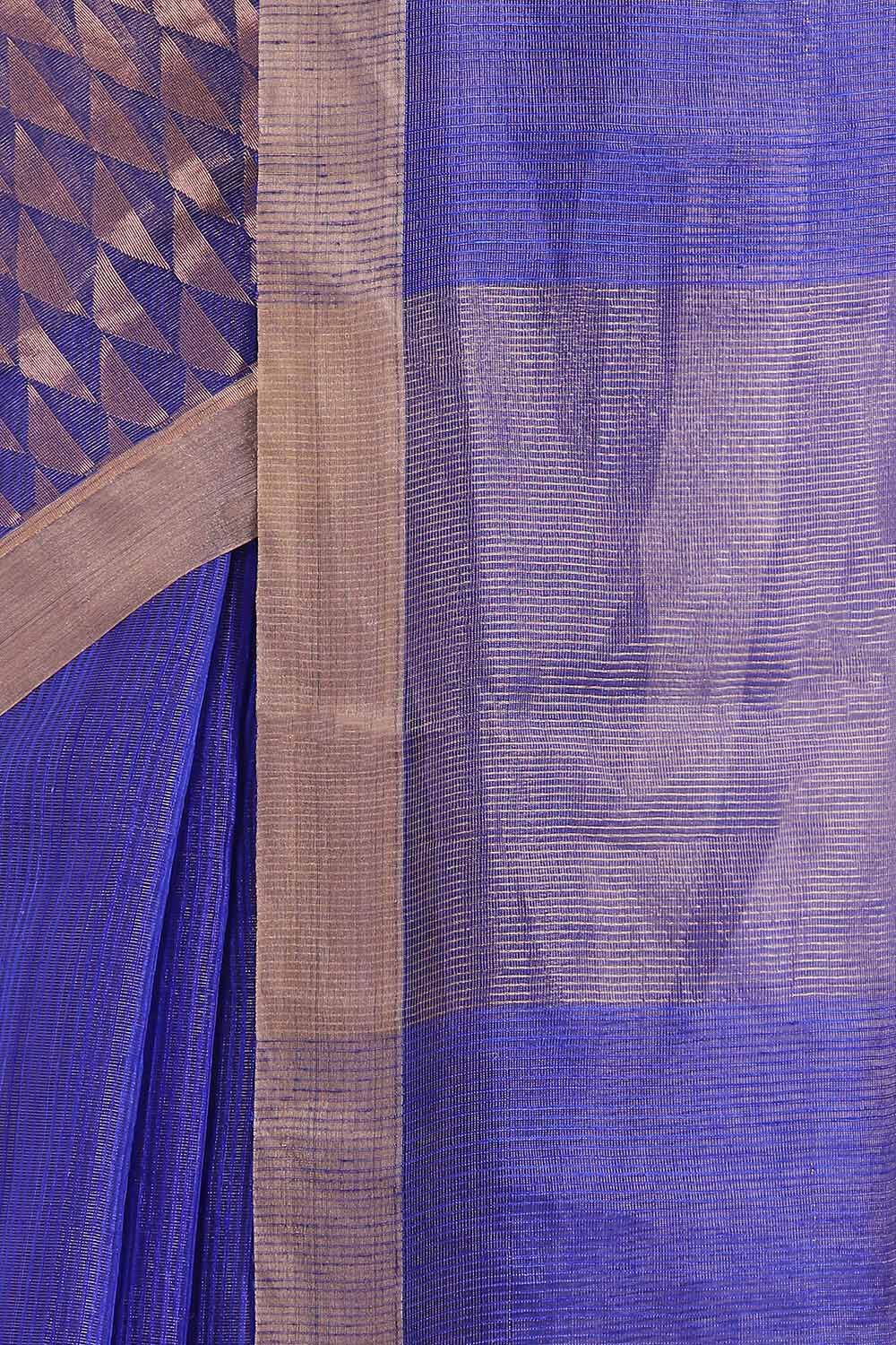 Blue Pure Silk Vanya Bengal Saree image number null