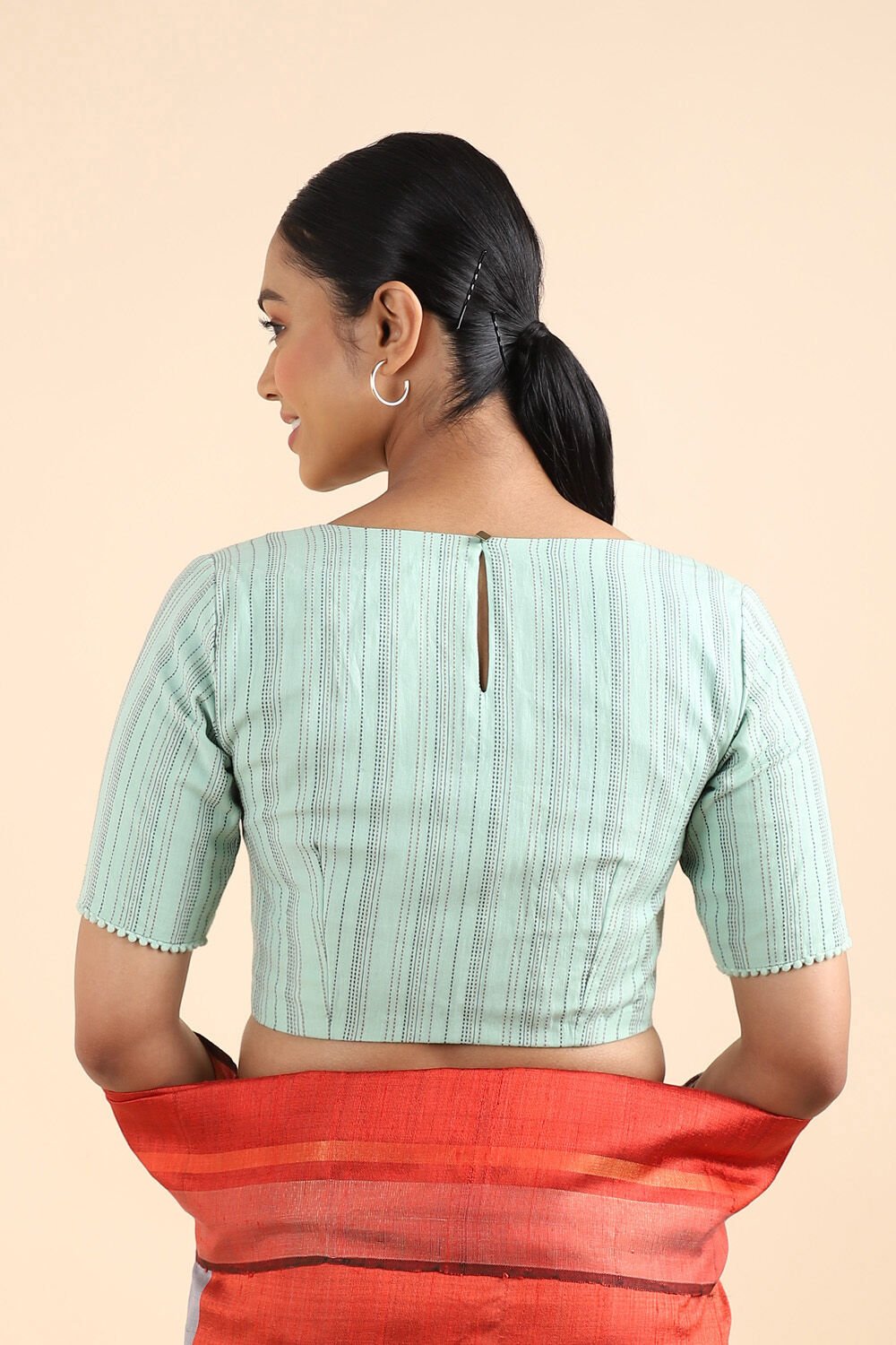 Light Blue Cotton Woven Blouse image number null